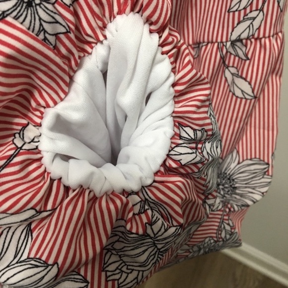 Haute Project Candy Striper Floral Balloon Sleeve Shirt M - Picture 2 of 9